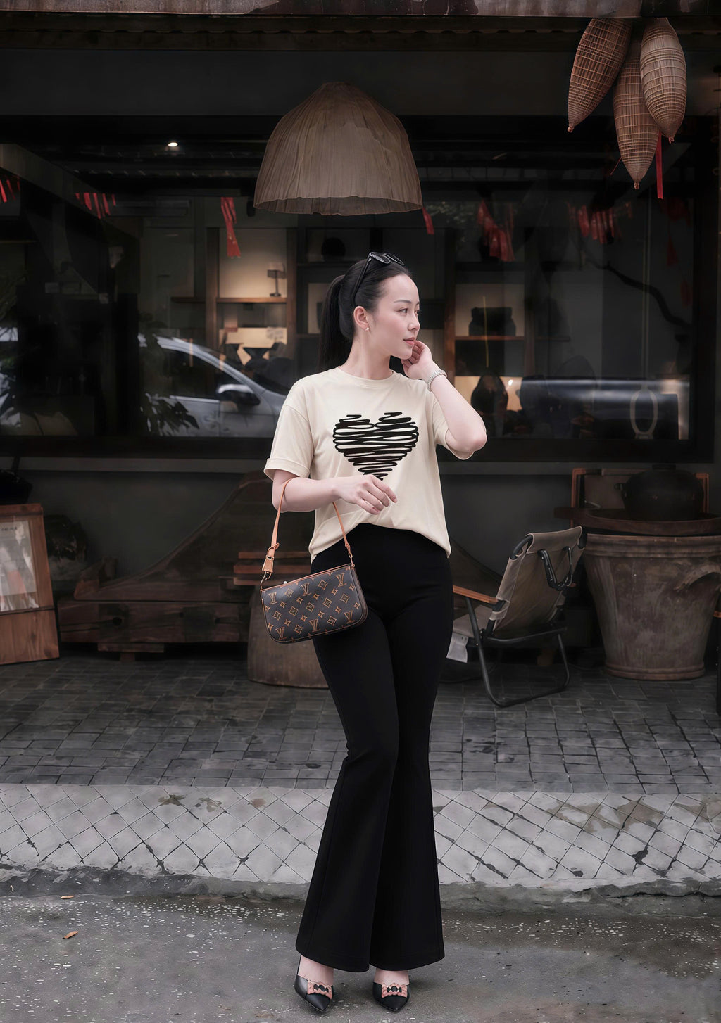 Set Quần loe | Heart Black
