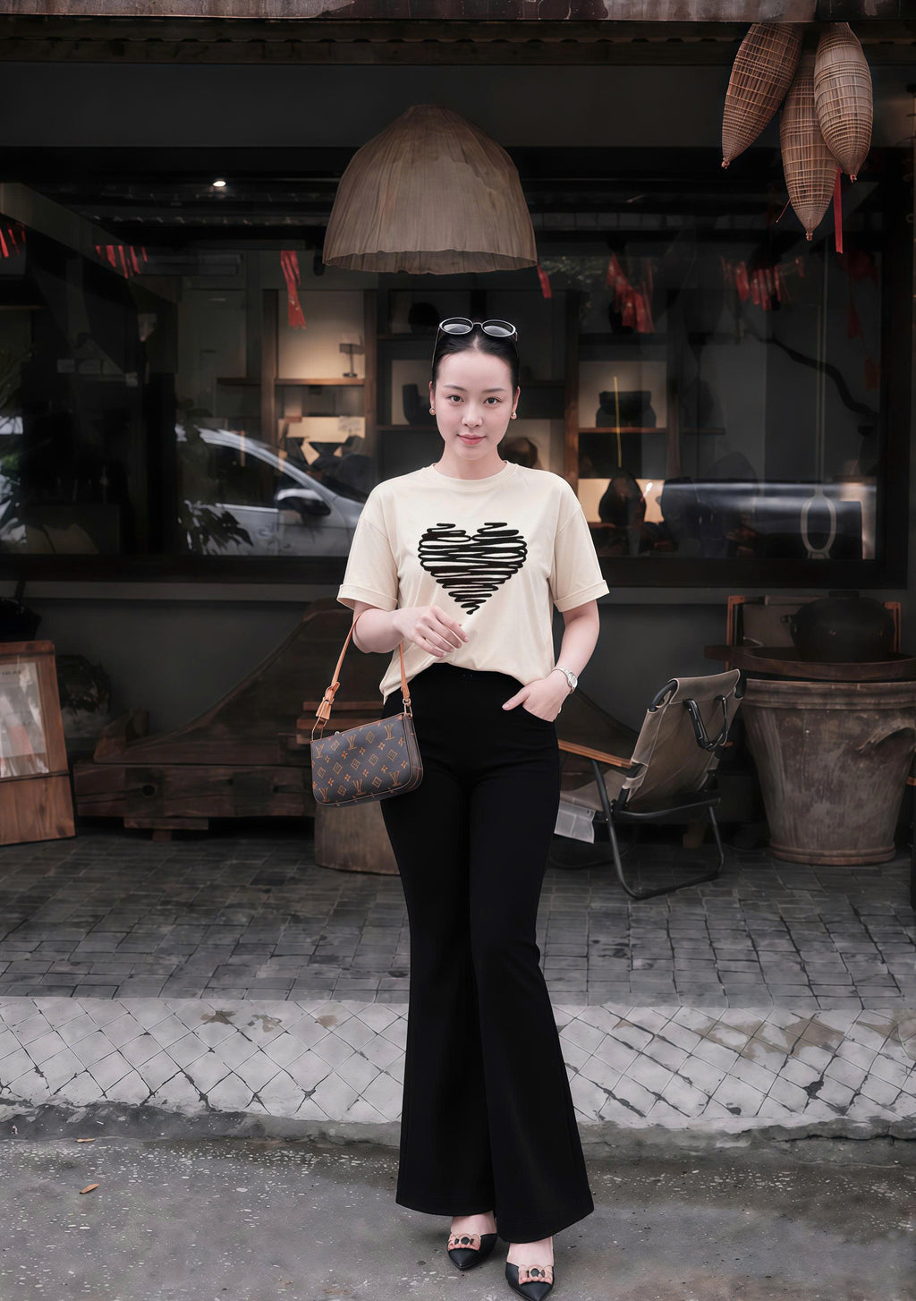 Set Quần loe | Heart Black