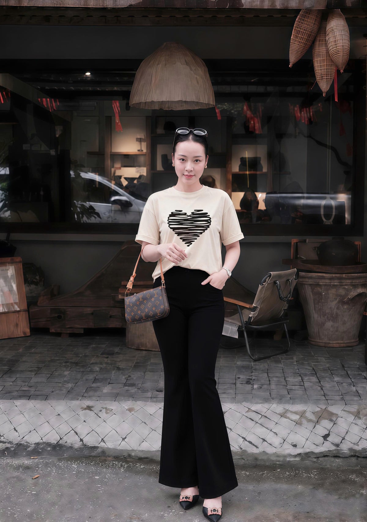 Set Quần loe | Heart Black