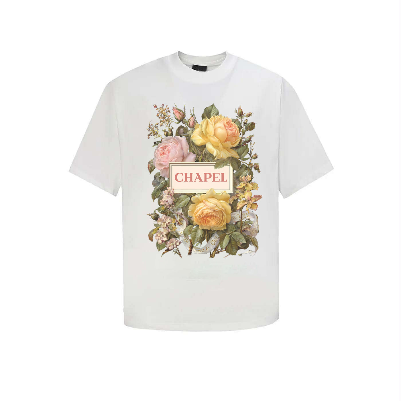 Flower Yellow Basic  T-Shirt
