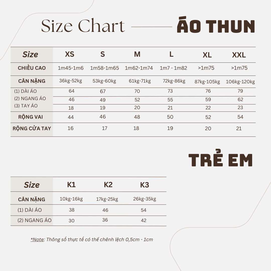 Hình ảnh bảng size