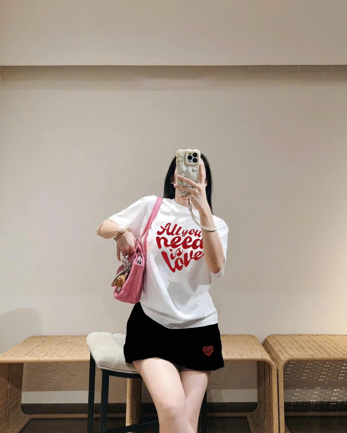 Set váy love đỏ , CP_11799