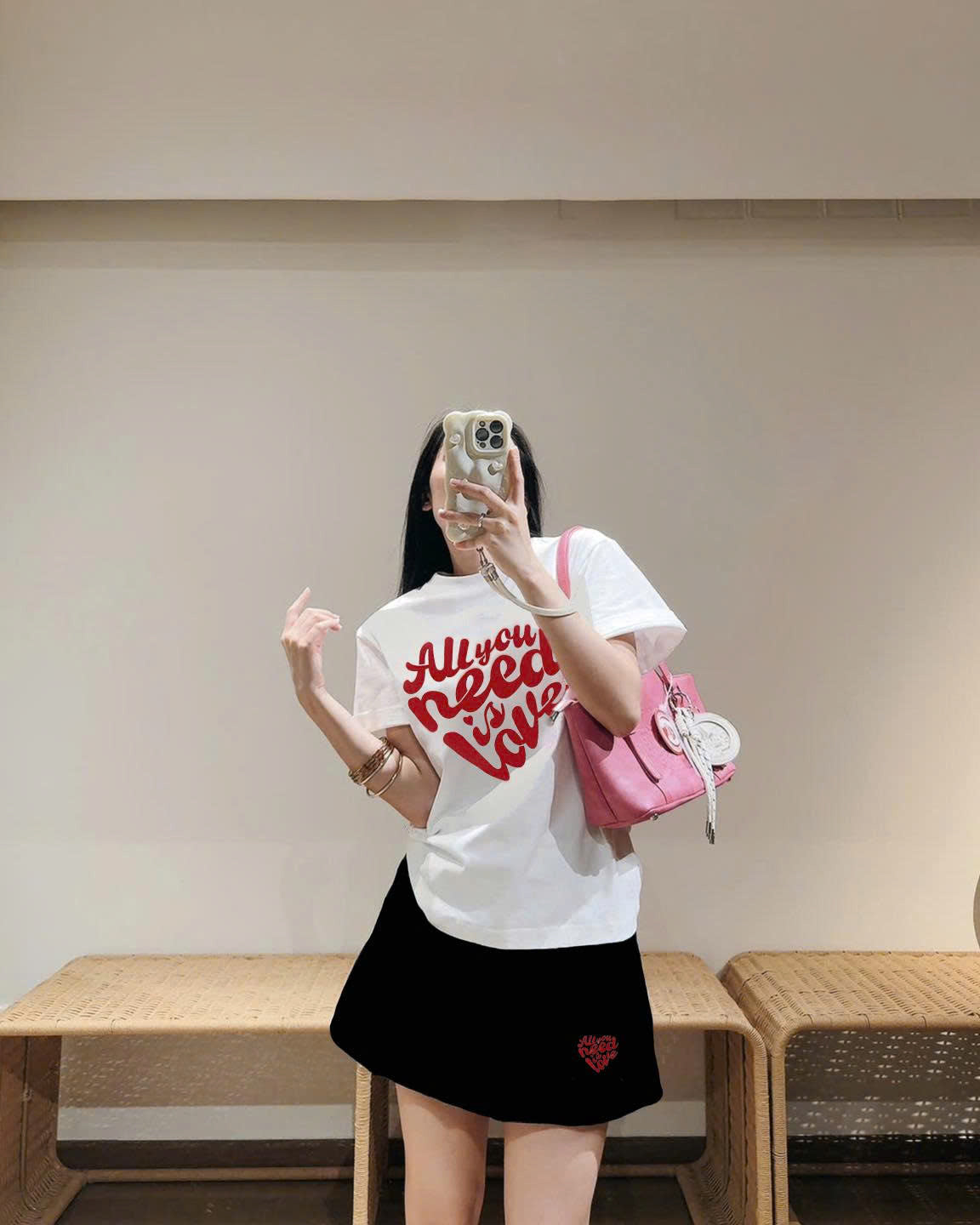 Set váy love đỏ , CP_11799