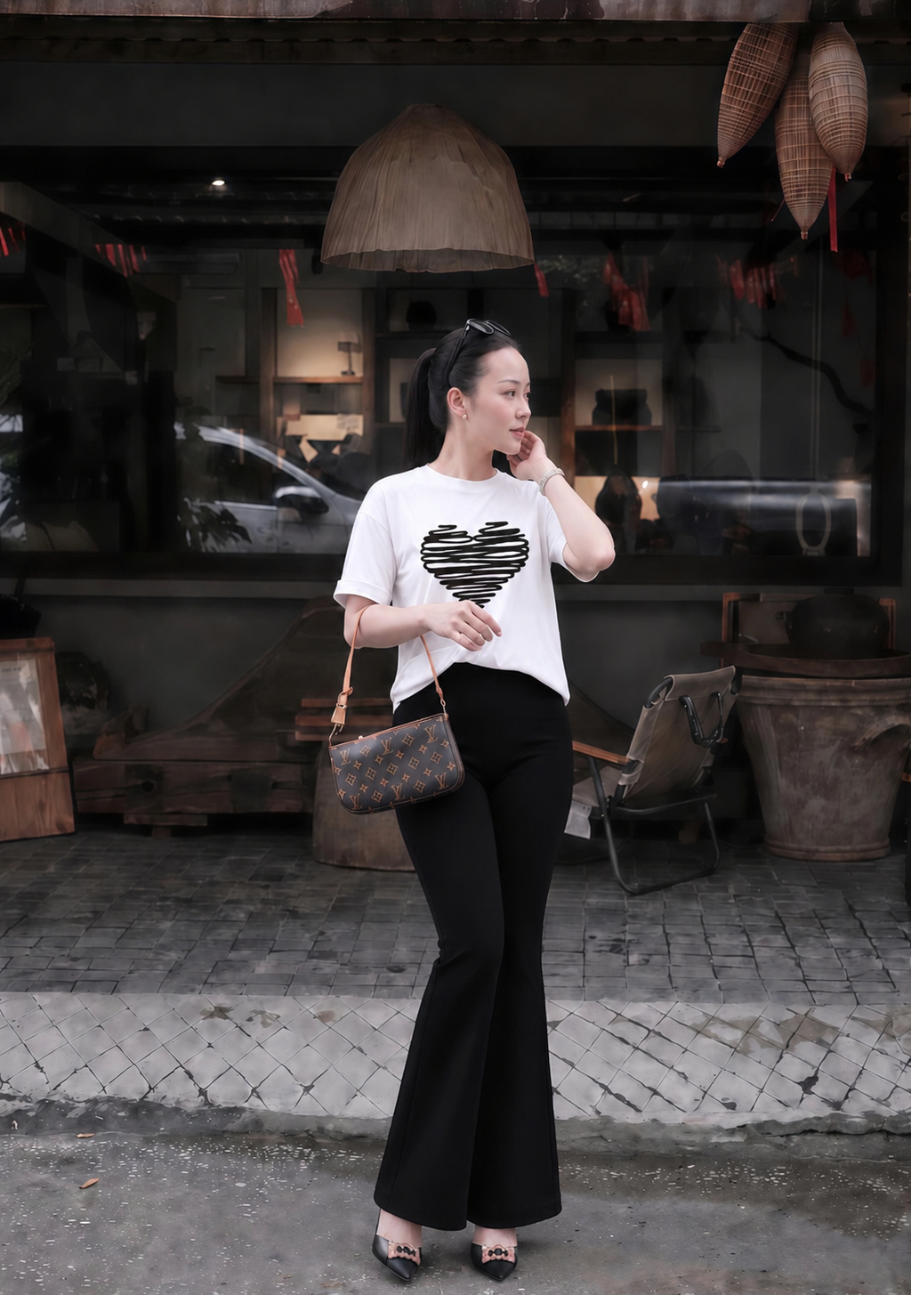 Set Quần loe | Heart Black