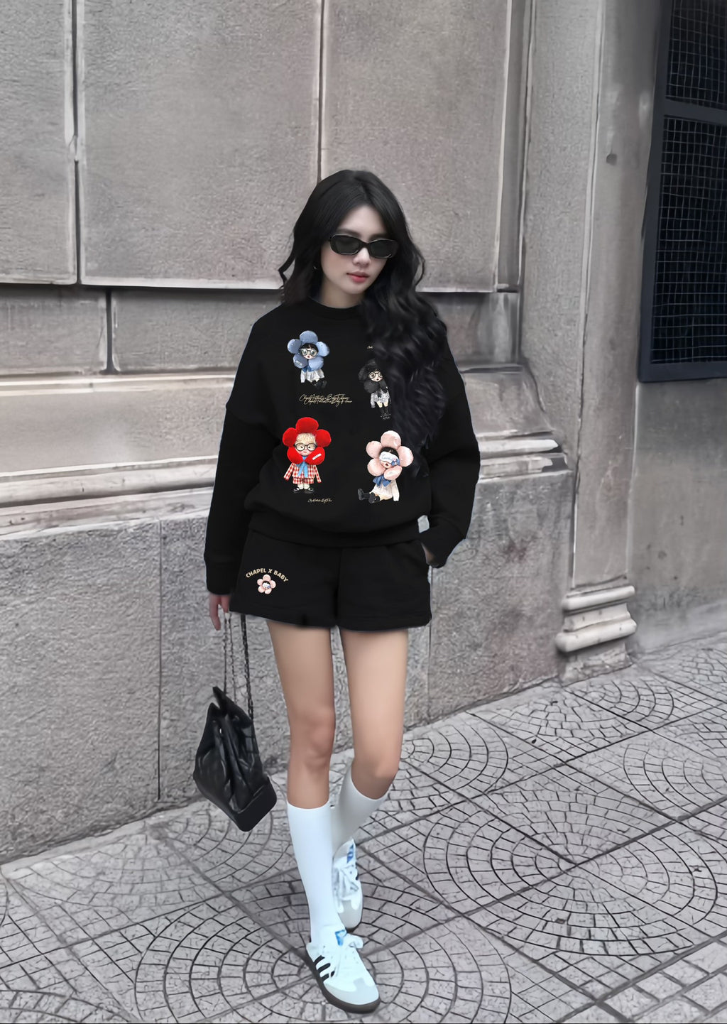 Set Cartoon Cool Girl