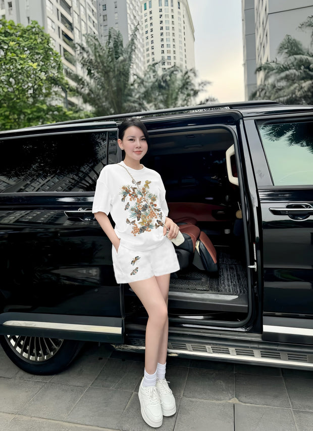 Set đồ hoa bướm trắng nữ . CP_x5544