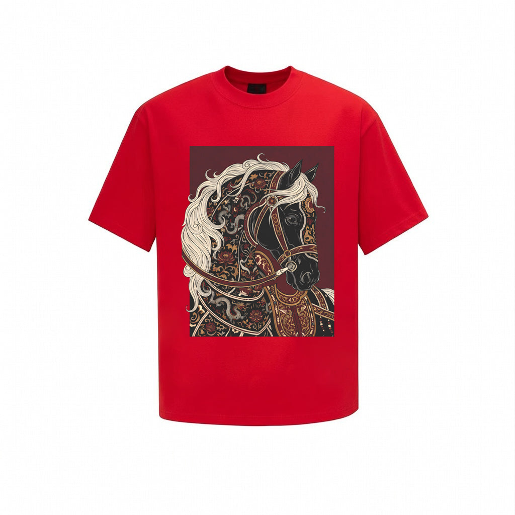 The Horse relaxes in Traditional  T-Shirt