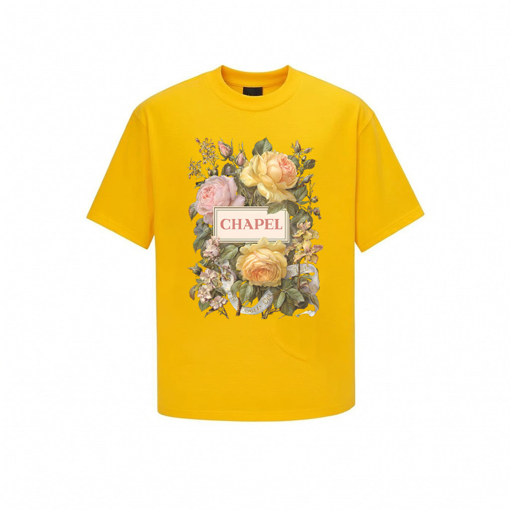 Flower Yellow Basic  T-Shirt