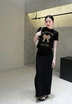 Set váy dài nơ  ,  CP_x4738